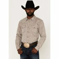 Hot Sale 🤩 Cody James Men's Century Southwestern Jacquard Print Long Sleeve Snap Western 👕 Shirt Brown ❤️