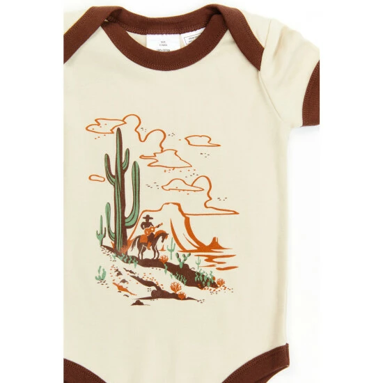 Coupon ⭐ Cody James Infant-Boys' Desert Scene Short Sleeve & Long Sleeve Onesie Set Taupe 💯 - Image 4