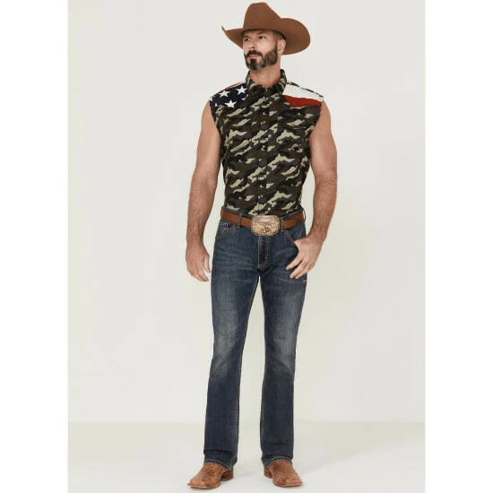 Wholesale ๐ Cody James Men's Alpha Camo Print Bubba Sleeveless Snap Western ๐ Shirt Camouflage ๐ฅ - Image 2