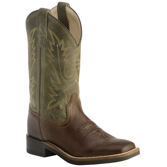 Cheap 🔥 Cody James Boys' Stitched Olive Cowboy 🥾 Boots - Square Toe Barnwood 😉