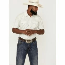 Best reviews of 🤩 Cody James Men's Wanderer Southwestern Print Short Sleeve Snap Western 👚 Shirt Cream 😀