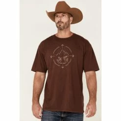 Deals 🔔 Cody James Men's Heather Burgundy Desert Compass Graphic Short Sleeve T-Shirt ⭐