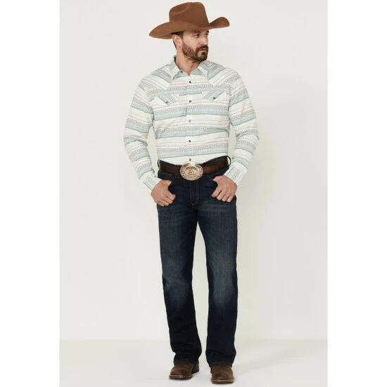 Coupon 🎁 Cody James Men's Dusty Horitontal Stripe Long Sleeve Snap Western 👚 Shirt Cream 👏 - Image 2