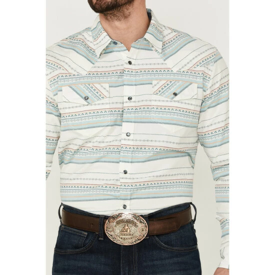 Coupon 🎁 Cody James Men's Dusty Horitontal Stripe Long Sleeve Snap Western 👚 Shirt Cream 👏 - Image 3