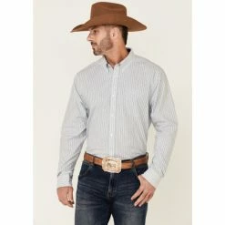 Coupon ✔️ Cody James Core Men's Positive Dobby Stripe Long Sleeve Button-Down Western 👕 Shirt White 🔥