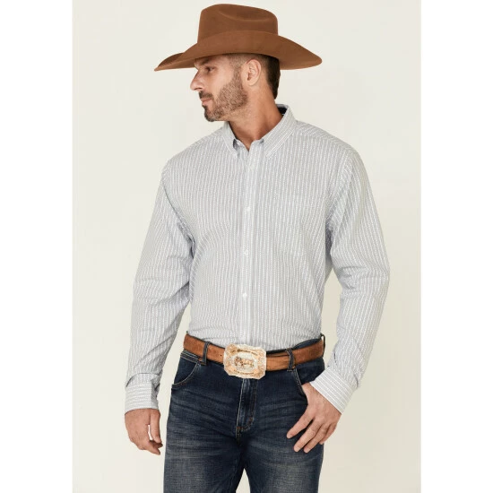 Coupon โ๏ธ Cody James Core Men's Positive Dobby Stripe Long Sleeve Button-Down Western ๐ Shirt White ๐ฅ