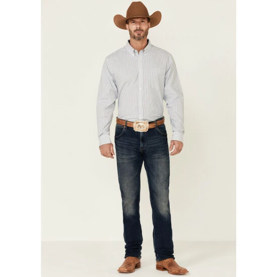 Coupon โ๏ธ Cody James Core Men's Positive Dobby Stripe Long Sleeve Button-Down Western ๐ Shirt White ๐ฅ - Image 2