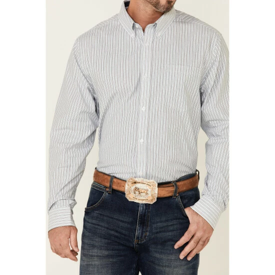 Coupon โ๏ธ Cody James Core Men's Positive Dobby Stripe Long Sleeve Button-Down Western ๐ Shirt White ๐ฅ - Image 3