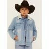 Discount 🔥 Cody James Boys' Light Wash Sherpa Denim Jacket Blue 🛒
