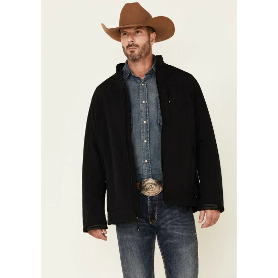 Best Sale ๐ Cody James Core Men's Jet Black Steamboat Zip-Front Softshell Jacket - Big & Tall โจ