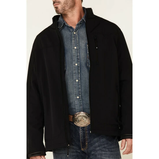 Best Sale ๐ Cody James Core Men's Jet Black Steamboat Zip-Front Softshell Jacket - Big & Tall โจ - Image 3