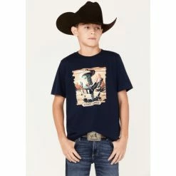 Brand new 🌟 Cody James Boys' Cactus Guitar Graphic T-Shirt Navy 🔥