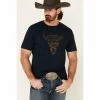 Brand new 👏 Cody James Men's Desert Bull Skull Graphic Short Sleeve T-Shirt Navy ⭐