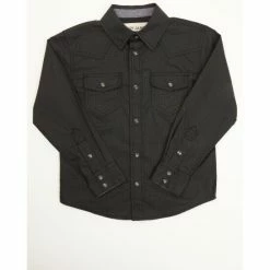 Best Sale ๐ Cody James Toddler-Boys' Grey Printed Long Sleeve Snap ๐ Shirt โ