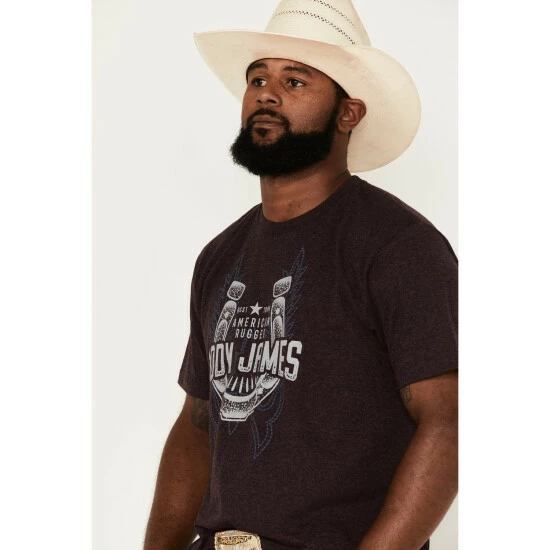 Best Pirce ⌛ Cody James Men's Boot Stitch Horseshoe Graphic Short Sleeve T-Shirt Purple ❤️ - Image 2