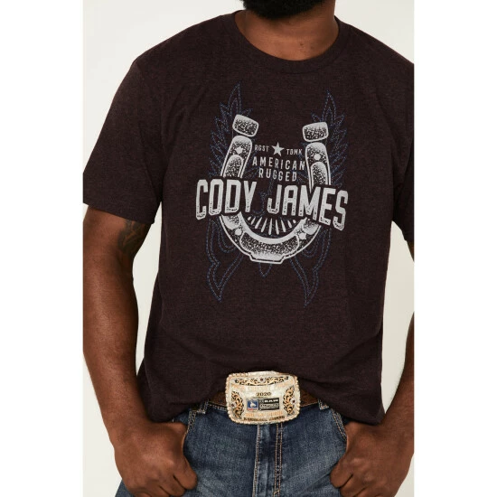 Best Pirce ⌛ Cody James Men's Boot Stitch Horseshoe Graphic Short Sleeve T-Shirt Purple ❤️ - Image 3