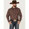 Best Sale 🧨 Cody James Men's Conquistador Paisley Print Snap Western 👚 Shirt Red ✔️