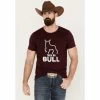 Best Sale ✨ Cody James Men's Desert Bull Skull Western T-Shirt Burgundy 🛒