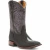 Top 10 😀 Cody James Men's Stingray Embroidered Exotic 🥾 Boots - Broad Square Toe Black ⭐