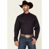 Top 10 🔔 Cody James Core Men's Telegraph Small Geo Print Long Sleeve Button-Down Western 👕 Shirt Purple 🧨