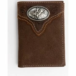 Best Sale 😀 Cody James Men's Boot Stitch Longhorn Tri-Fold Leather Wallet Tan 🎉
