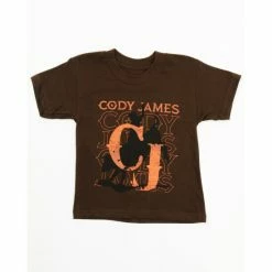 Best deal ❤️ Cody James Toddler-Boys' Bull Rider Logo Graphic T-Shirt Brown 🔥