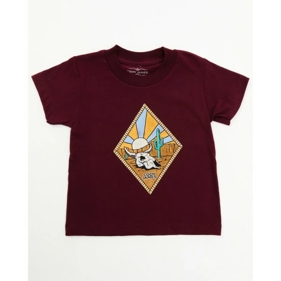 Wholesale 🔥 Cody James Toddler-Boys' Desert Skull Head Logo Graphic T-Shirt Maroon 🔔