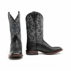 Flash Sale ✨ Cody James Men's Caiman Embroidered Exotic 🥾 Boots - Wide Square Toe Black 💯