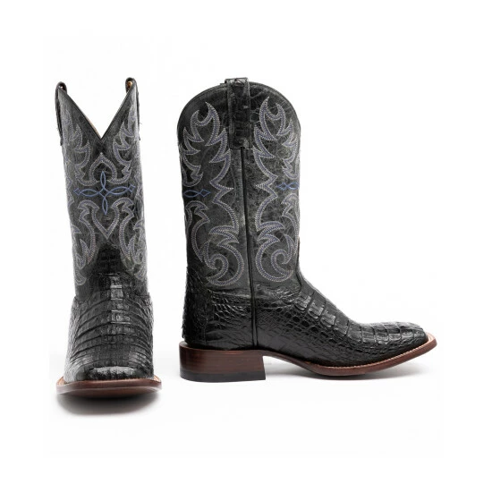 Flash Sale ✨ Cody James Men's Caiman Embroidered Exotic 🥾 Boots - Wide Square Toe Black 💯