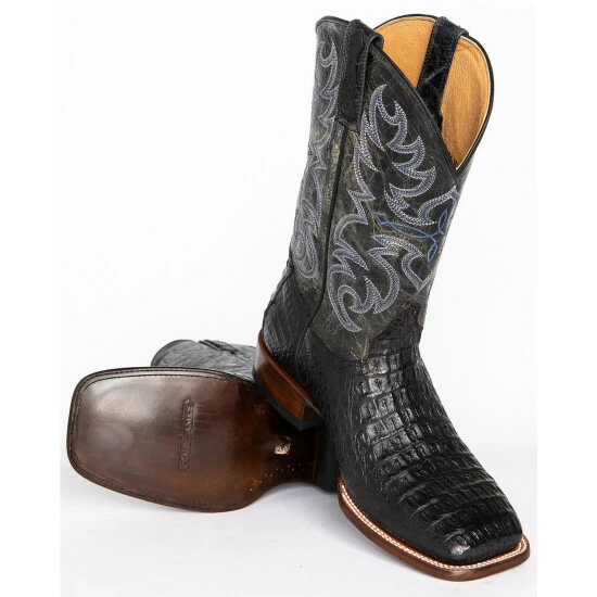 Flash Sale ✨ Cody James Men's Caiman Embroidered Exotic 🥾 Boots - Wide Square Toe Black 💯 - Image 8