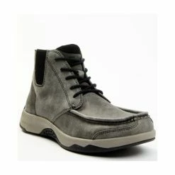 Best Sale 🔔 Cody James Men's Trusted Glacier Lace Up Casual Chelsea 🥾 Boots - Moc Toe Grey 🧨