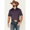 Best Sale 😍 Cody James Core Men's Purple Burmuda Heather Short Sleeve Polo 👕 Shirt ⌛