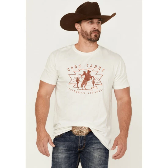 Promo ๐ Cody James Men's Giddy Up Rodeo Graphic Short Sleeve T-Shirt Cream โ