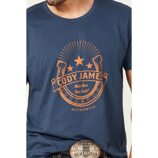 Cheapest 🤩 Cody James Men's Luck Horseshoe Graphic T-Shirt Light Blue ❤️ - Image 3