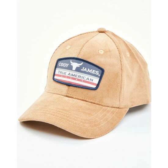 Flash Sale ๐ Cody James Men's Tan Corduroy True American Patch Solid-Back Ball Cap ๐