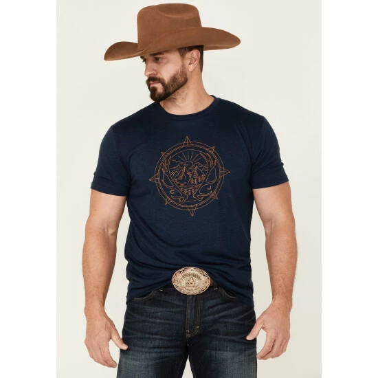 Flash Sale โ Cody James Men's Navy Directional Graphic Short Sleeve T-Shirt ๐