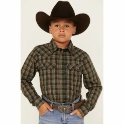 Best reviews of 😉 Cody James Boys' Douglas Fir Plaid Print Long Sleeve Snap Western 👚 Shirt Green ❤️