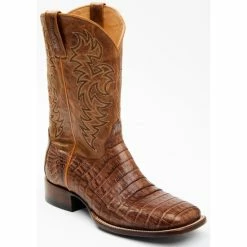 Hot Sale ⭐ Cody James Men's Nuez Exotic Caiman Skin Western 🥾 Boots - Broad Square Toe Tan ⭐