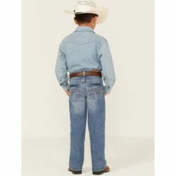 Wholesale 🌟 Cody James Little Boys' Buck Medium Wash Slim Bootcut Stretch 👖 Jeans - Sizes 4-8 For Youth Boy Blue 🎉