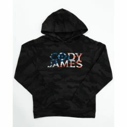Top 10 🎁 Cody James Boys' Flag Logo Camo Hooded Sweatshirt Black 🎁