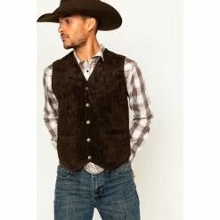 Best Sale 😉 Cody James Men's Wild Boar Suede Vest Brown 👍