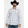 Hot Sale 🥰 Cody James Men's Ghost Rider Plaid Long Sleeve Western 👚 Shirt Grey ✔️