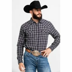 Best reviews of 🤩 Cody James Men's Flying Squirrel Plaid Long Sleeve Western Flannel 👚 Shirt Grey 🤩