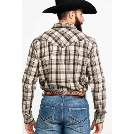 Hot Sale ๐งจ Cody James Men's Sand Storm Plaid Long Sleeve Western Flannel ๐ Shirt Grey โ๏ธ - Image 2