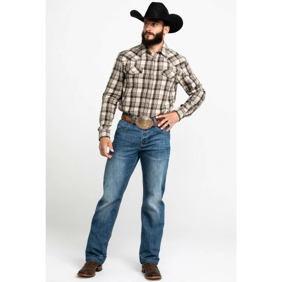 Hot Sale ๐งจ Cody James Men's Sand Storm Plaid Long Sleeve Western Flannel ๐ Shirt Grey โ๏ธ - Image 6