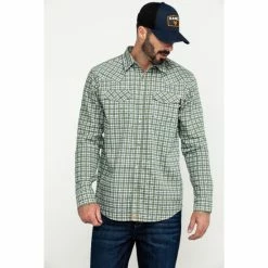 Deals 🎁 Cody James Men's FR Woven Plaid Long Sleeve Button Down Work 👕 Shirt Light Blue 👍
