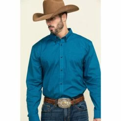 Wholesale 🥰 Cody James Core Men's Ringfield Micro Geo Print Long Sleeve Western 👕 Shirt Black 😀