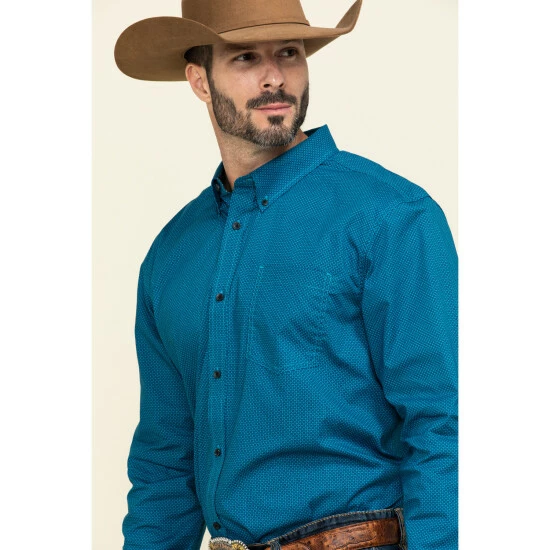 Wholesale ๐ฅฐ Cody James Core Men's Ringfield Micro Geo Print Long Sleeve Western ๐ Shirt Black ๐ - Image 3