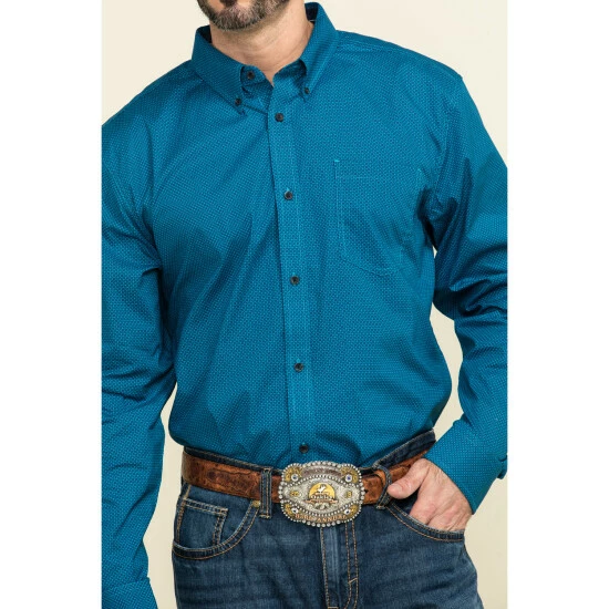 Wholesale ๐ฅฐ Cody James Core Men's Ringfield Micro Geo Print Long Sleeve Western ๐ Shirt Black ๐ - Image 4