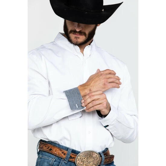 Best deal ๐งจ Cody James Core Men's White Solid Long Sleeve Western ๐ Shirt ๐ฅฐ - Image 4